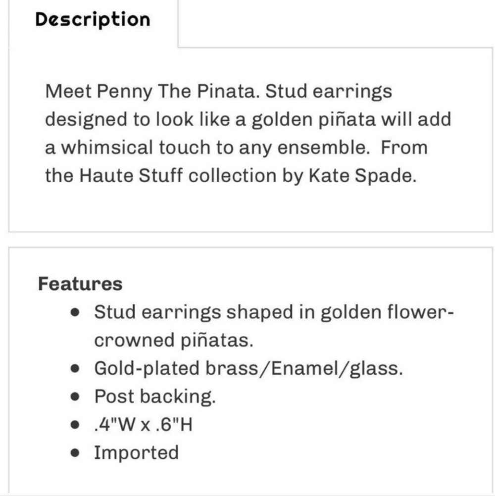🐶▪️Kate Spade ▪️Haute Stuff ‘penny the piñata’ Dog Stud Earrings - Picture 5 of 6